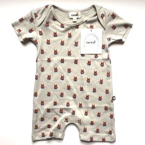 Oeuf • fox and bow tie print organic cotton onesie